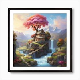 Tree House In The Forest Art Print