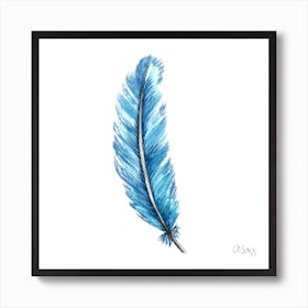 Blue Feather Art Print