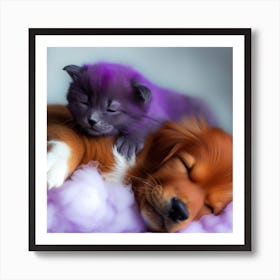 Napping Pets Art Print