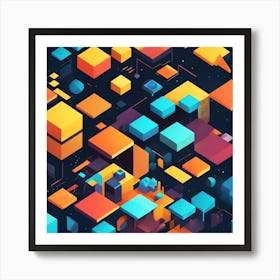 Abstract Cubes 1 Art Print