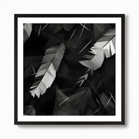 Black And White Feathers Art Print