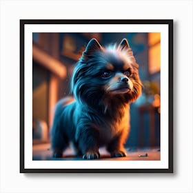 Small Dog In A Room Art Print