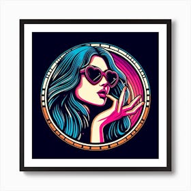 Girl In Sunglasses 2 Art Print