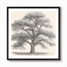 Antique Tree Drawing ,Printable art Art Print