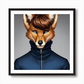 turttle neck Jackal Art Print