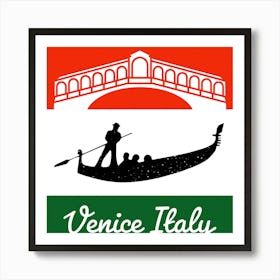 Venice Italy Flag Art Print