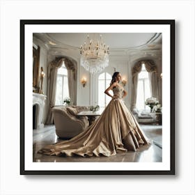Bride In A Ball Gown Art Print