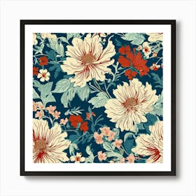 Floral Pattern, Ruffled Hem And Floral Liberty Print Pattern 1 Art Print