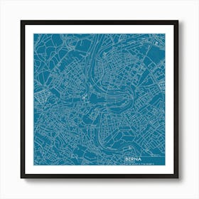 Berna Svizzera city map blueprint design Poster