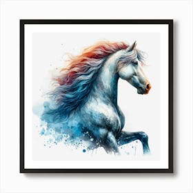 Horse With A Rainbow Mane Art Print