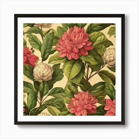 Seamless Floral Pattern Art Art Print