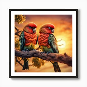 Two Lovebirds Art Print