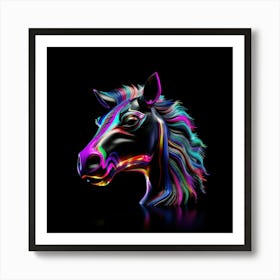 Neon Horse Head 4 Poster