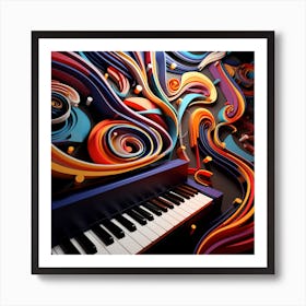 Abstract Piano Art Art Print