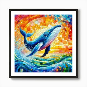 Colorful whale Art Print