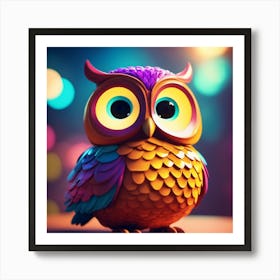 Colorful Owl 45 Art Print