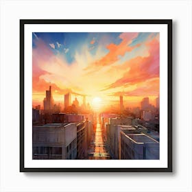 Sunset In The City Art Print