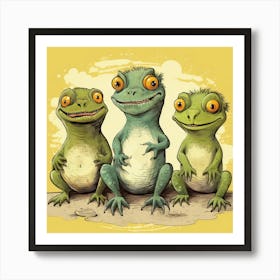 Three Frogs 1 Art Print