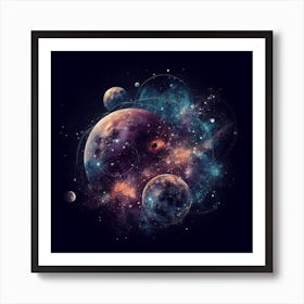 Plant on the space beauty and infinite mysteries of the cosmos Art Print