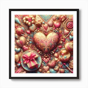 Valentine's Day, heart pattern 2 Art Print