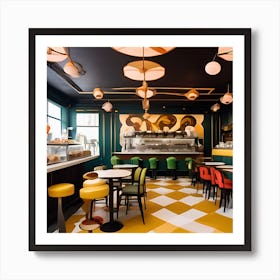 Organize A Temporary Cafe Where Patrons Can Enjoy Their Favorite Treats In A Surrealistic Atmosphere With Art Deco Design While Surrounded By Plush Toys And Mascots Rese Seed 0ts 222 Art Print