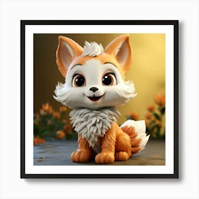 Fox 3d Model 2 Art Print