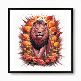 Broud Lion Art Print