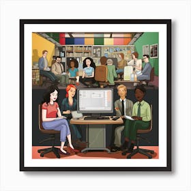 People In The Office Art Print