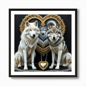 Perros hemanados por el corazon Art Print