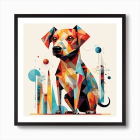 Geometric Dog Art Print