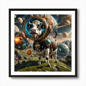 Cow In Space Art Print