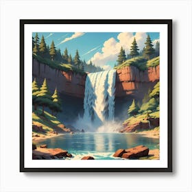 Waterfall Vista  Art Print