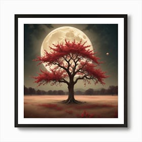 Full Moon Tree 2 Art Print