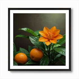 Orange Flower On A Tree Art Print