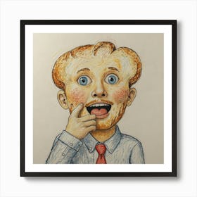 Man With His Mouth Open Art Print