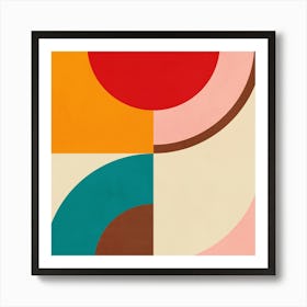 Mid-Mod Playful geometry 2/2 Vibrant Art Print