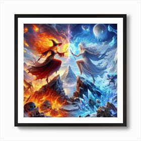 Two Witches Fighting Art Print