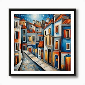 Italian City At Night Art Print