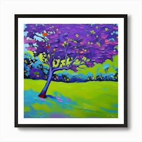 Tree Nature Forest Landscape Purple Blossom Bloom Flora Art Print