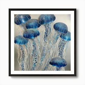 Shoal of jellyfish 7 Art Print