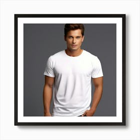 Mock Up Cotton Casual Wearable Printed Graphic Plain Fitted Loose Crewneck V Neck Sleeve (4) Art Print