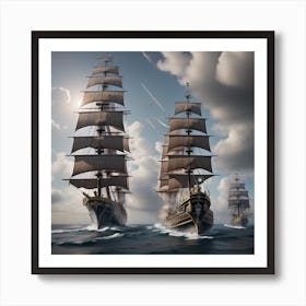 Sea Battle Art Print