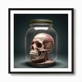 Skull In Jar Art Print