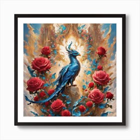 Blue Phoenix Art Print