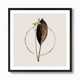 Gold Ring Bulltongue Arrowhead Glitter Botanical Illustration n.0153 Art Print