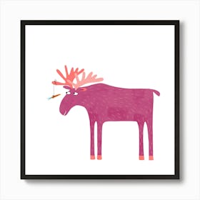 Daft Moose or Elk Art Print