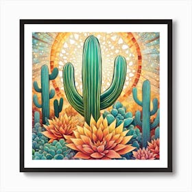 Cactus Painting Art Print