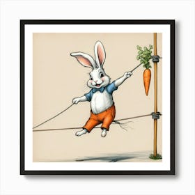 Rabbit On A Wire Art Print