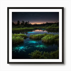 Frogs In The Marsh Art Print