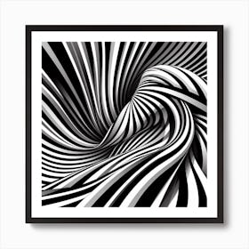 Black and white optical illusion 2 Art Print